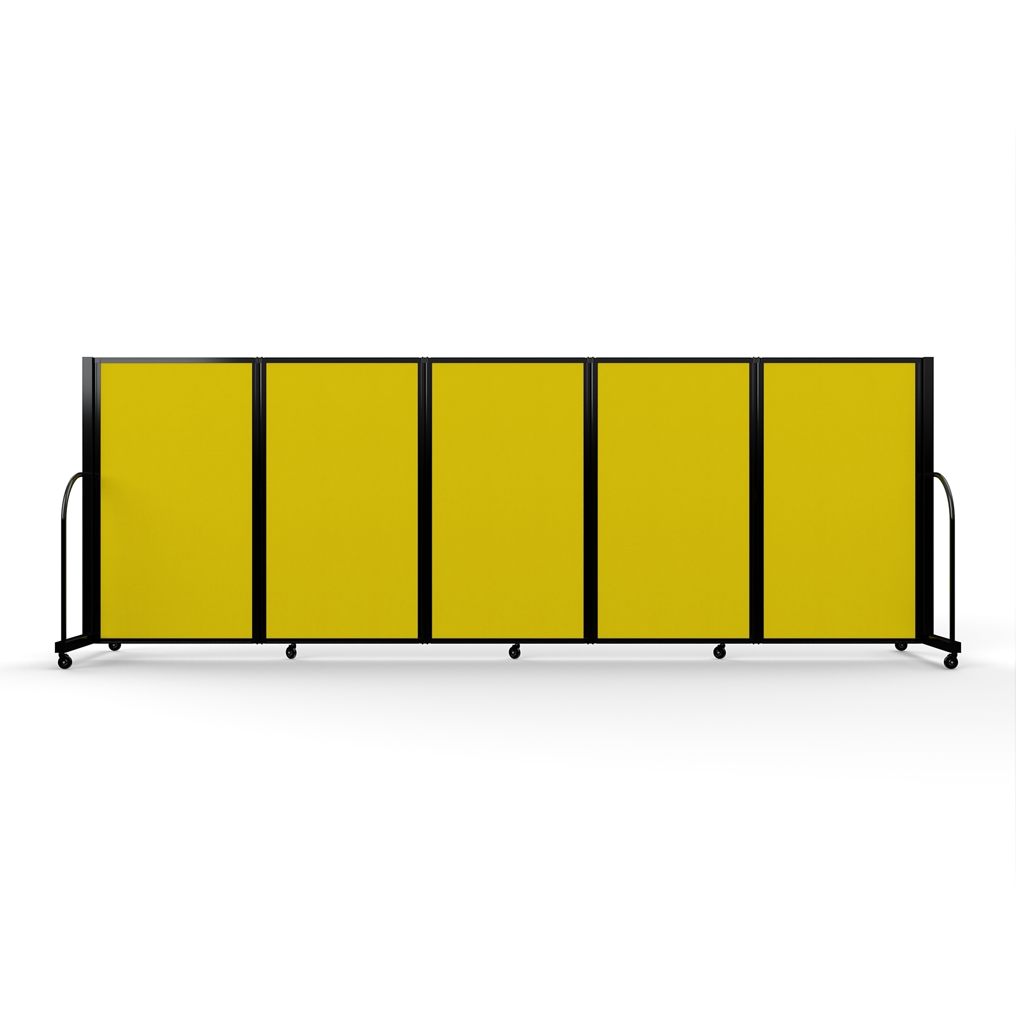 Screenflex Full Motion Divider, 5' x 14'1", Black Frame, Primary Yellow